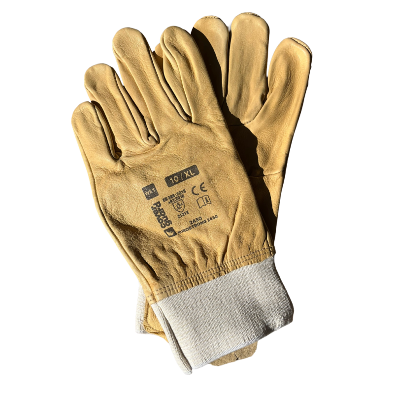 Gants De Travail En Cuir LOGICA 103ES - Modèle Fleuré AB - Taille 7 à 11 - Jaune - Neufs Avec étiquettes