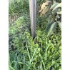 Tarière inox 1 m – extrémité de l'outil enfoncée dans l'herbe