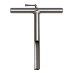 Tarière inox 1 m – poignée en T et tube à fente